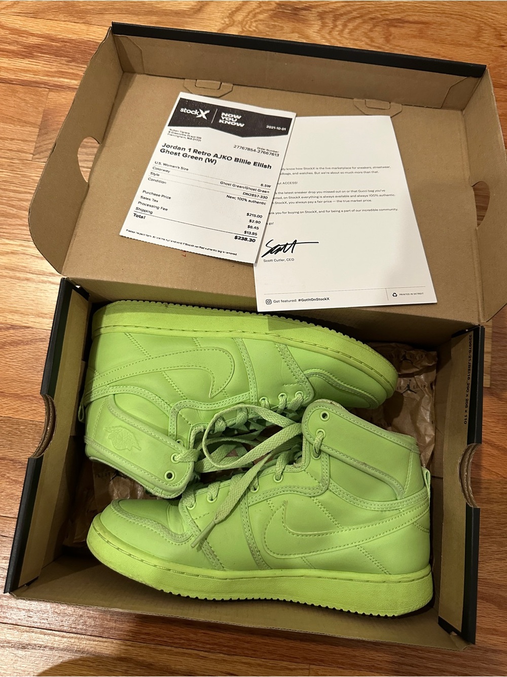 Jordan 1 Retro AJKO Billie Eilish Ghost Green